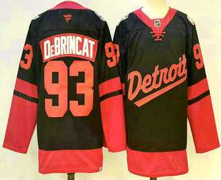 Men%27s Detroit Red Wings #93 Alex DeBrincat Black 2025 Stadium Series Stitched Jersey
